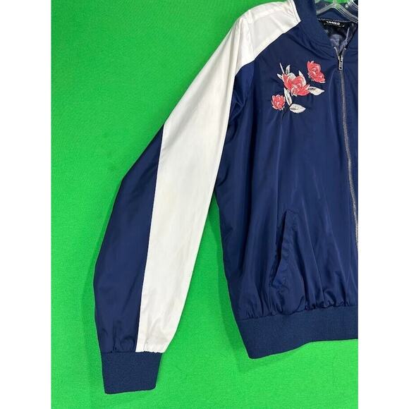 Torrid Embroidered Track Jacket Women's 0 Large Blue / White Floral - Picture 7 of 16